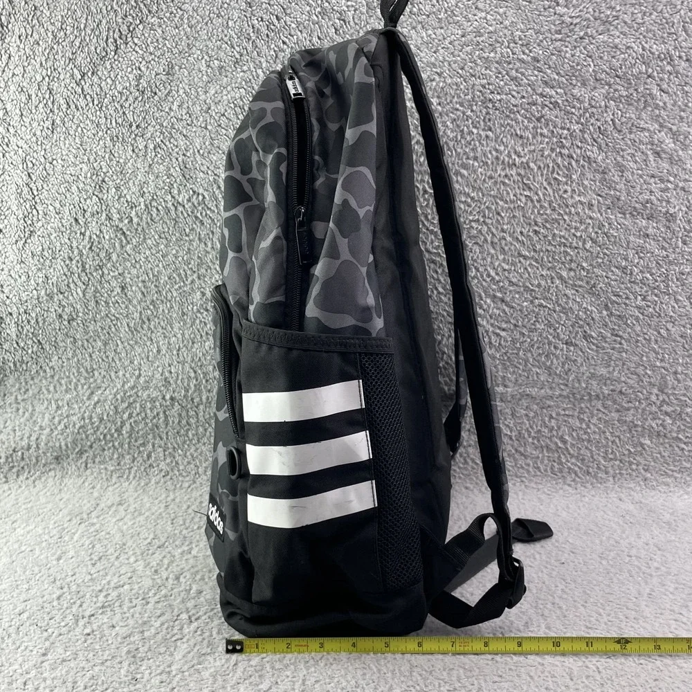 Adidas Backpack Camo Pockets Large Gray Academia Hiking Camping Travel Streetwea